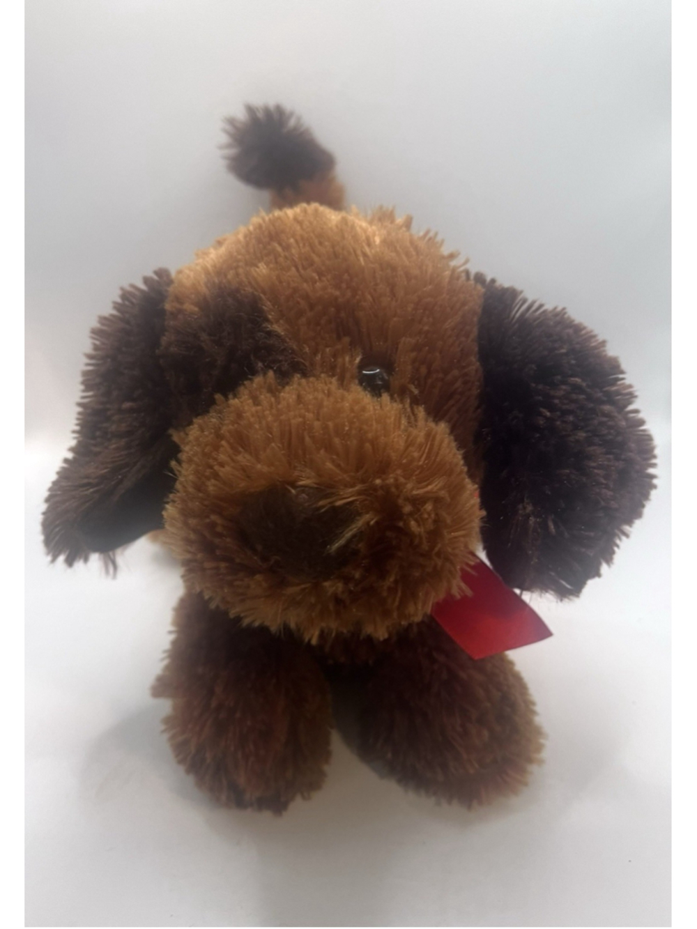 Vintage Mary Meyer Flip Flops Puppy Dog Plush Brown Tan Red Ribbon Rare